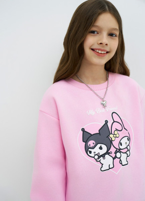 Толстовка с принтом для девочек, Розовый