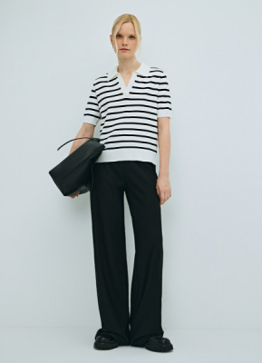 Трикотажные прямые брюки, Черный