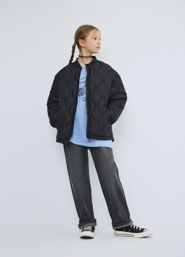 Прямые джинсы для девочек, Серый