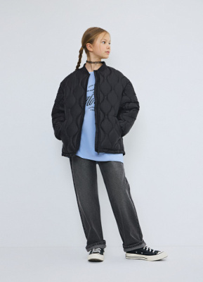 Прямые джинсы для девочек, Серый