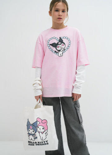 Сумка-шоппер с принтом для девочек, Белый