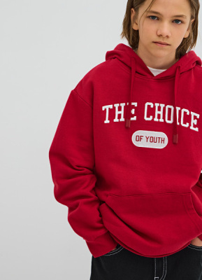 Худи с вышивкой для мальчиков, Красный