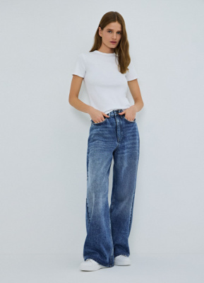 Футболка в рубчик, Белый