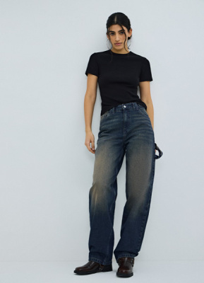 Футболка в рубчик, Черный