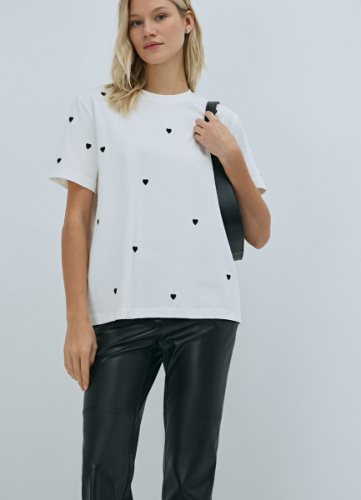 Футболка с декором, Белый