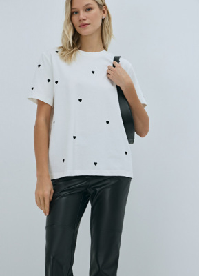 Футболка с декором, Белый