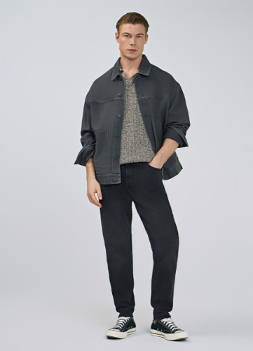 Зауженные джинсы, Серый