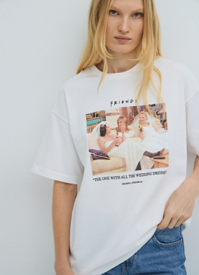Футболка с принтом Друзья, Белый