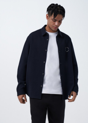 Рубашка из ткани интерлок, Синий