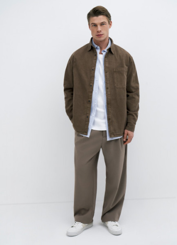 Рубашка из хлопкового твила, Серый