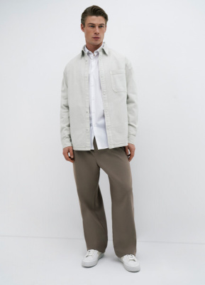 Рубашка из хлопкового твила, Белый