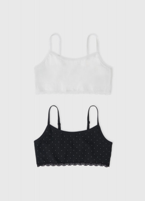 Топ для девочек, 2 шт., Черный