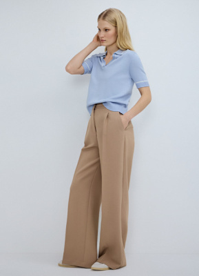 Джемпер-поло с коротким рукавом, Голубой