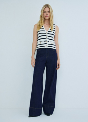 Вязаный жилет, Синий