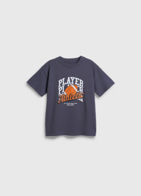 Футболка с объёмным принтом для мальчиков, Серый