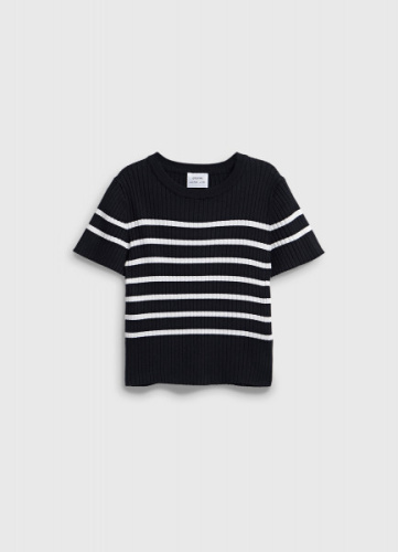 Джемпер с коротким рукавом для девочек, Черный