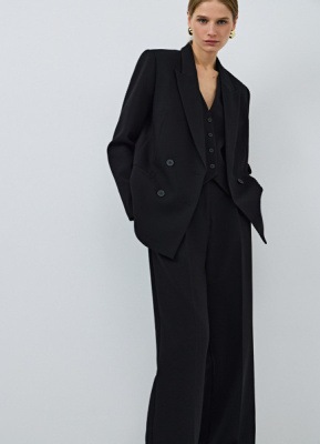 Двубортный жакет, Черный