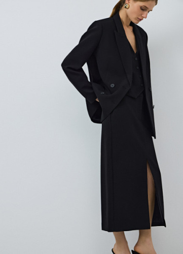 Прямая юбка макси, Черный