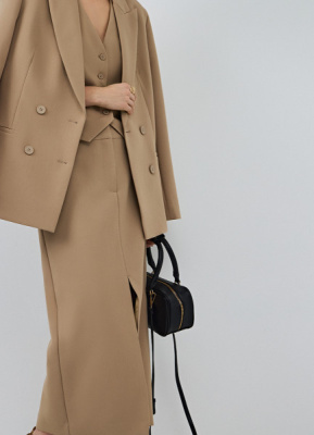 Прямая юбка макси, Бежевый