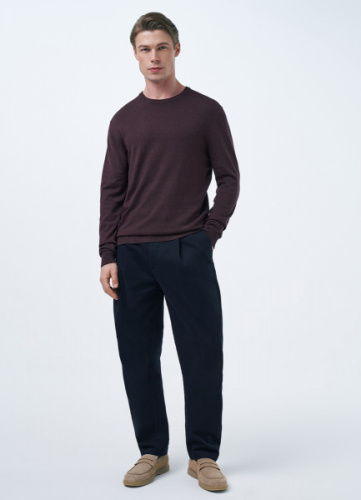 Брюки-чиносы со складками, Синий