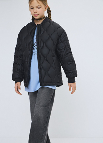 Утеплённая куртка для девочек, Черный