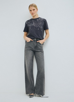 Футболка с принтом, Серый