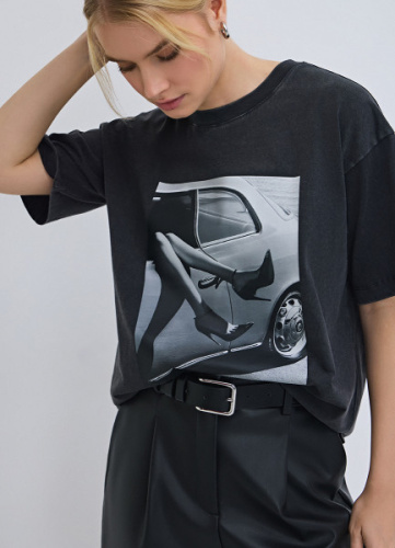 Футболка с фотопринтом, Серый