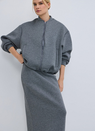 Бомбер из неопрена, Серый