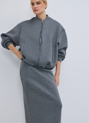 Бомбер из неопрена, Серый