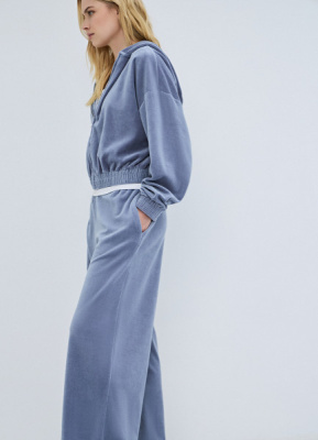 Толстовка из бархата, Синий