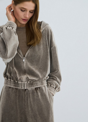 Толстовка из бархата, Бежевый