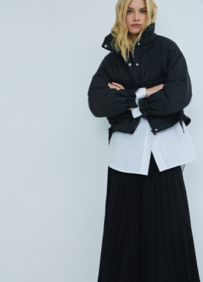 Утеплённая короткая куртка, Черный