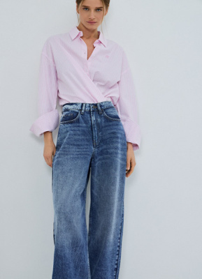 Свободная рубашка из хлопка Оксфорд, Розовый