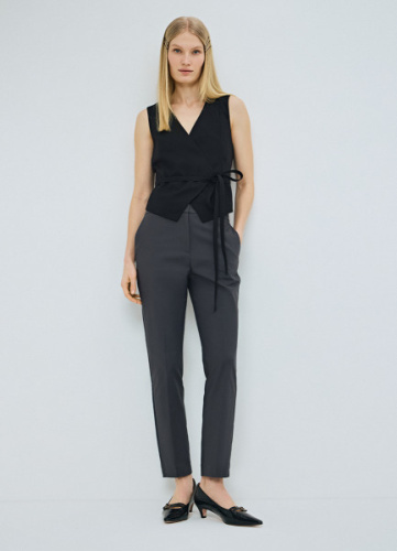 Укороченные брюки из хлопка, Серый