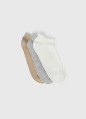 Короткие носки, 3 пары, Бежевый