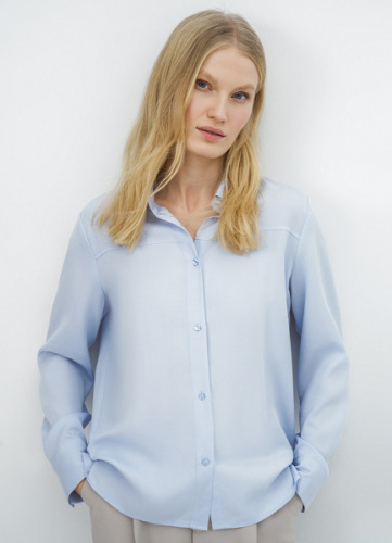 Блузка из лиоцелла, Голубой
