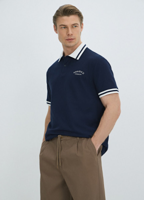 Поло из плотного пике, Синий