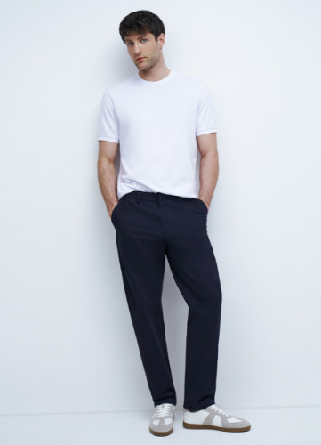 Брюки-чиносы из сатина, Синий