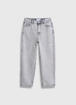 Прямые джинсы с высокой посадкой, Серый