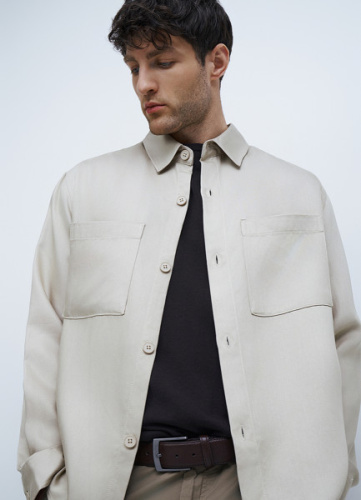 Куртка-рубашка из лиоцелла, Бежевый