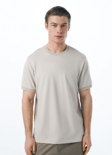 Футболка из фактурной ткани, Бежевый