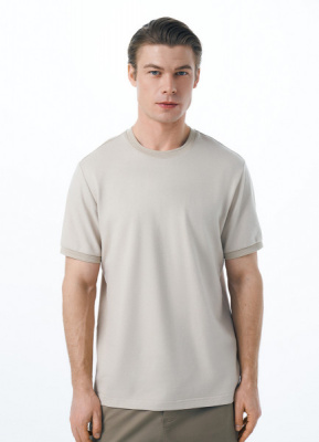 Футболка из фактурной ткани, Бежевый