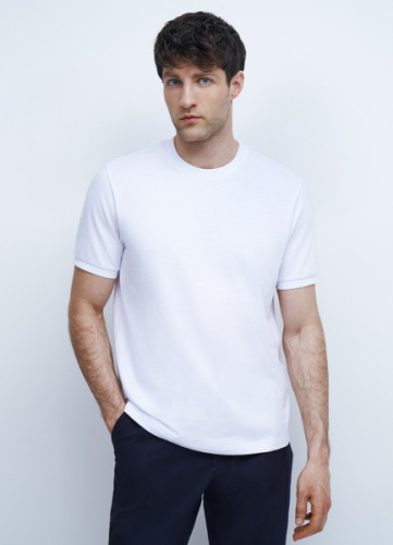 Футболка из фактурной ткани, Белый