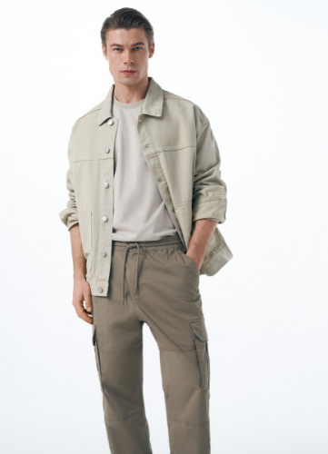 Куртка-рубашка из твила, Бежевый