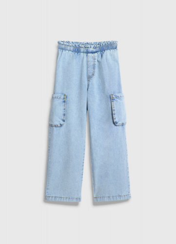 Широкие джинсы для девочек, Голубой