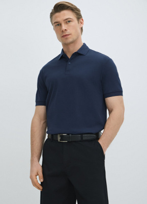 Поло из хлопка, Синий