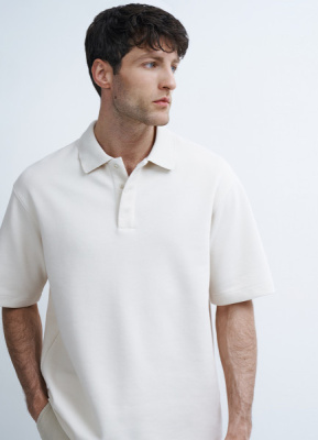 Поло свободного силуэта, Белый