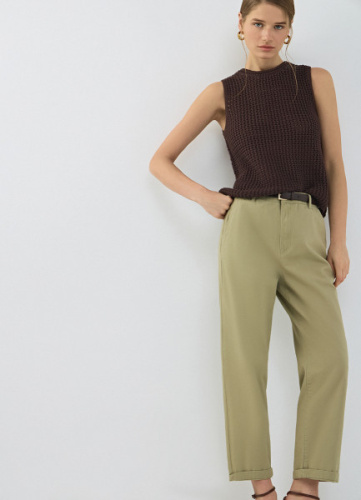 Брюки-чиносы с поясом, Зеленый