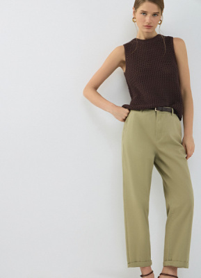 Брюки-чиносы с поясом, Зеленый