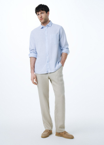 Брюки изо льна, Бежевый